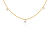 18K Gold Dewdrop Natural Diamond by the Yard Chain Necklace Thumbnail