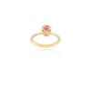 14K Gold Oval Ruby and Halo Diamond Ring Thumbnail
