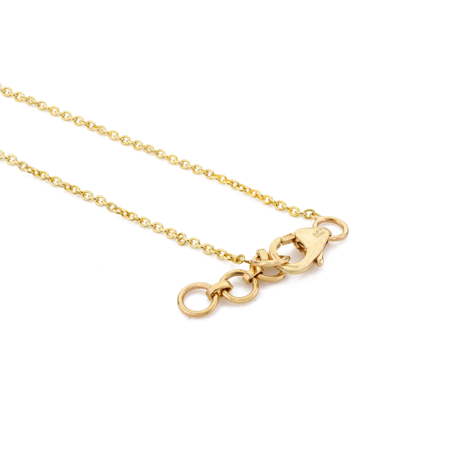 18K Gold Dewdrop Natural Diamond by the Yard Chain Necklace