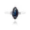 14K Solid White Gold Marquise Sapphire Ring Thumbnail