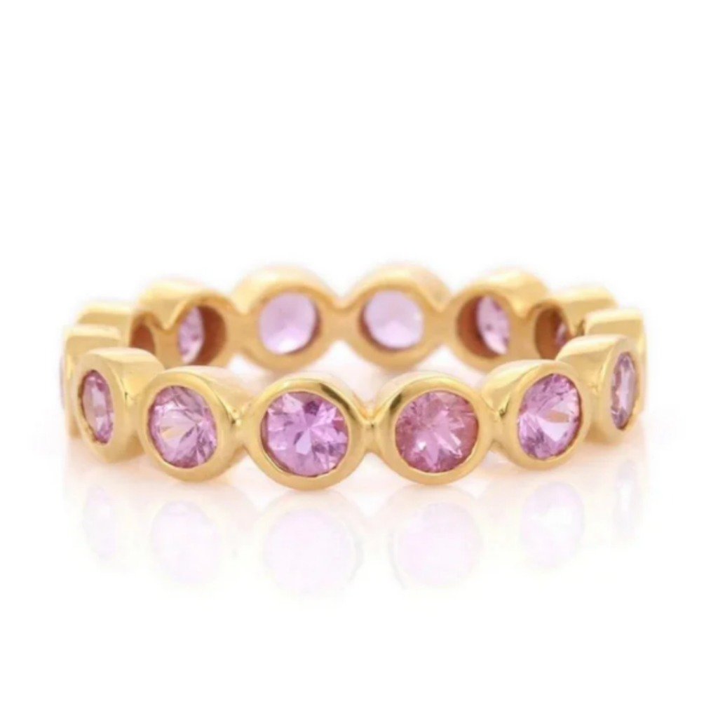 18K Gold Pink Sapphire Eternity Band Image