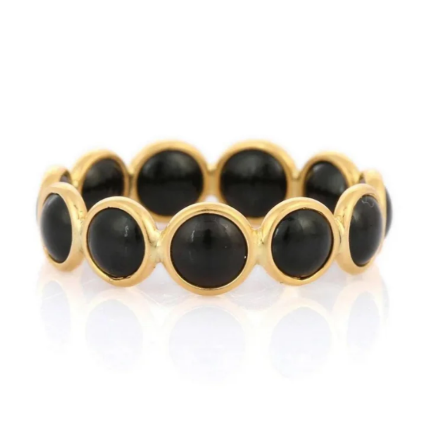 18K Gold Black Onyx Eternity Band