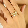 18K Yellow Gold Diamond Butterfly Ring Thumbnail