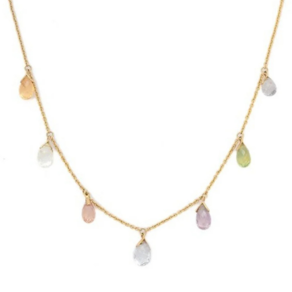 18K Gold Multi-Gemstone Necklace Image