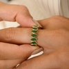 Stackable 18K Emerald Half Eternity Band Ring Thumbnail
