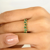 1.78 Ct Pear Cut Natural Emerald Full Eternity Band Ring Thumbnail