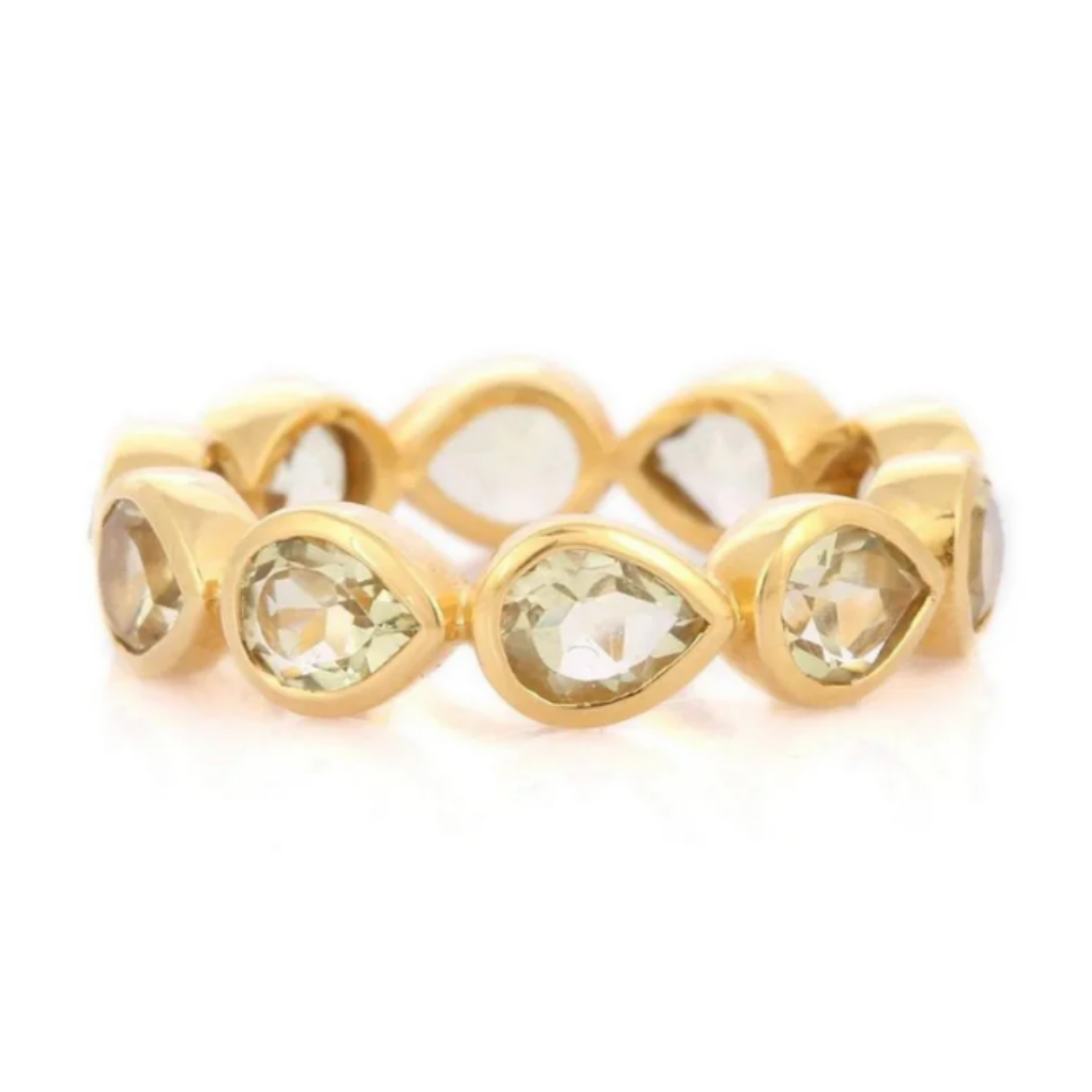 18K Gold Lemon Topaz Eternity Band