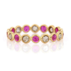 18K Gold Ruby Diamond Eternity Band Thumbnail