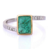 18K Yellow Gold Emerald Diamond Ring Thumbnail