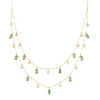 18K Emerald and Diamond Station Charm Necklace Thumbnail