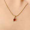 18K Gold Garnet Pendant Thumbnail