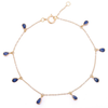 18K Yellow Gold Blue Sapphire Charm Bracelet Thumbnail