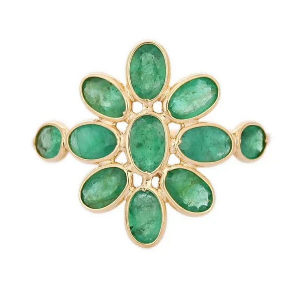 18K Yellow Gold Emerald Ring Image