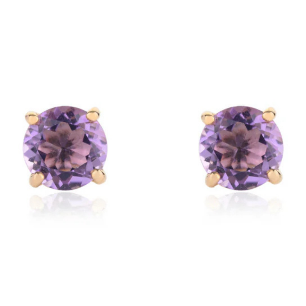 14k Gold Amethyst Studs Image