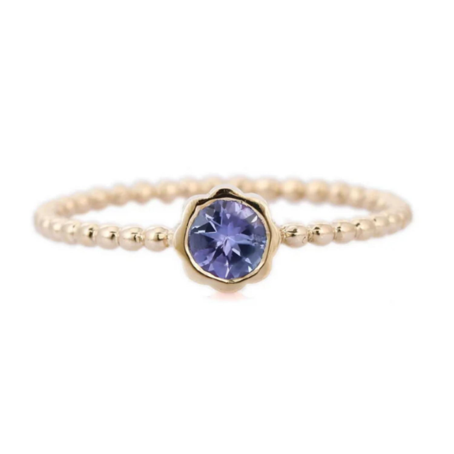 14K Gold Natural Tanzanite Gemstone Ring