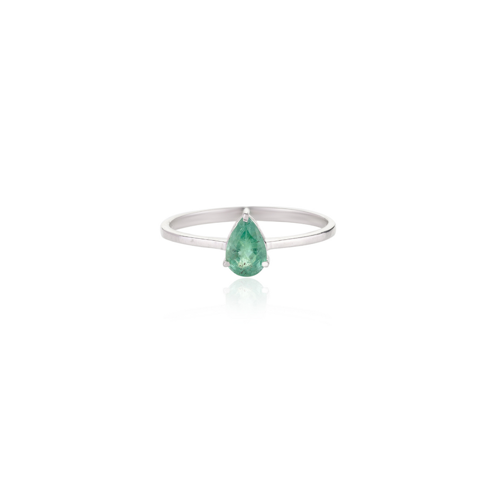 18K White Gold Emerald Ring Image