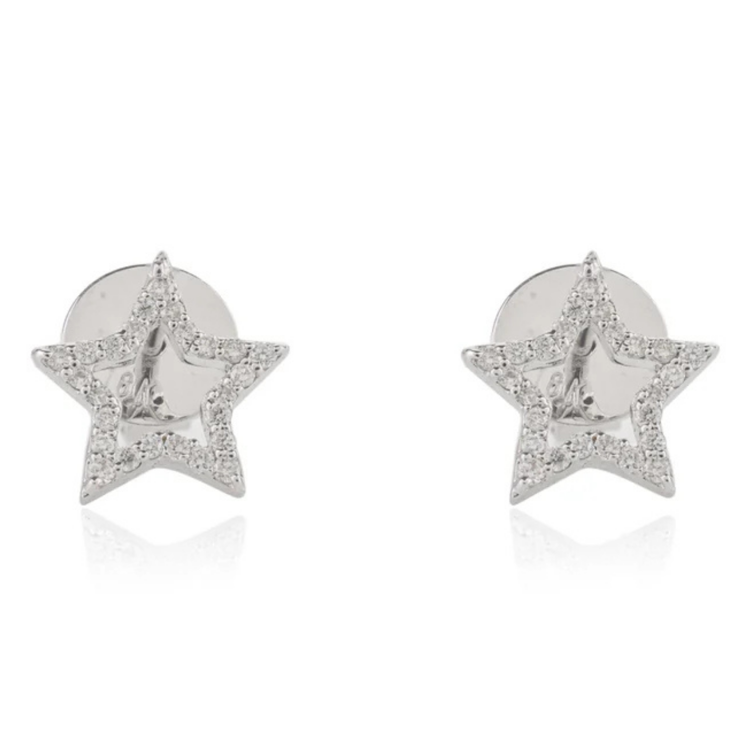 18k Gold Star Diamond Studs