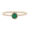 14K Yellow Gold Round Emerald Ring Thumbnail