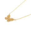 18K Yellow Gold Diamond Butterfly Pendant Necklace Thumbnail