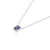 14k Solid Gold Blue Sapphire Pendant Necklace Thumbnail