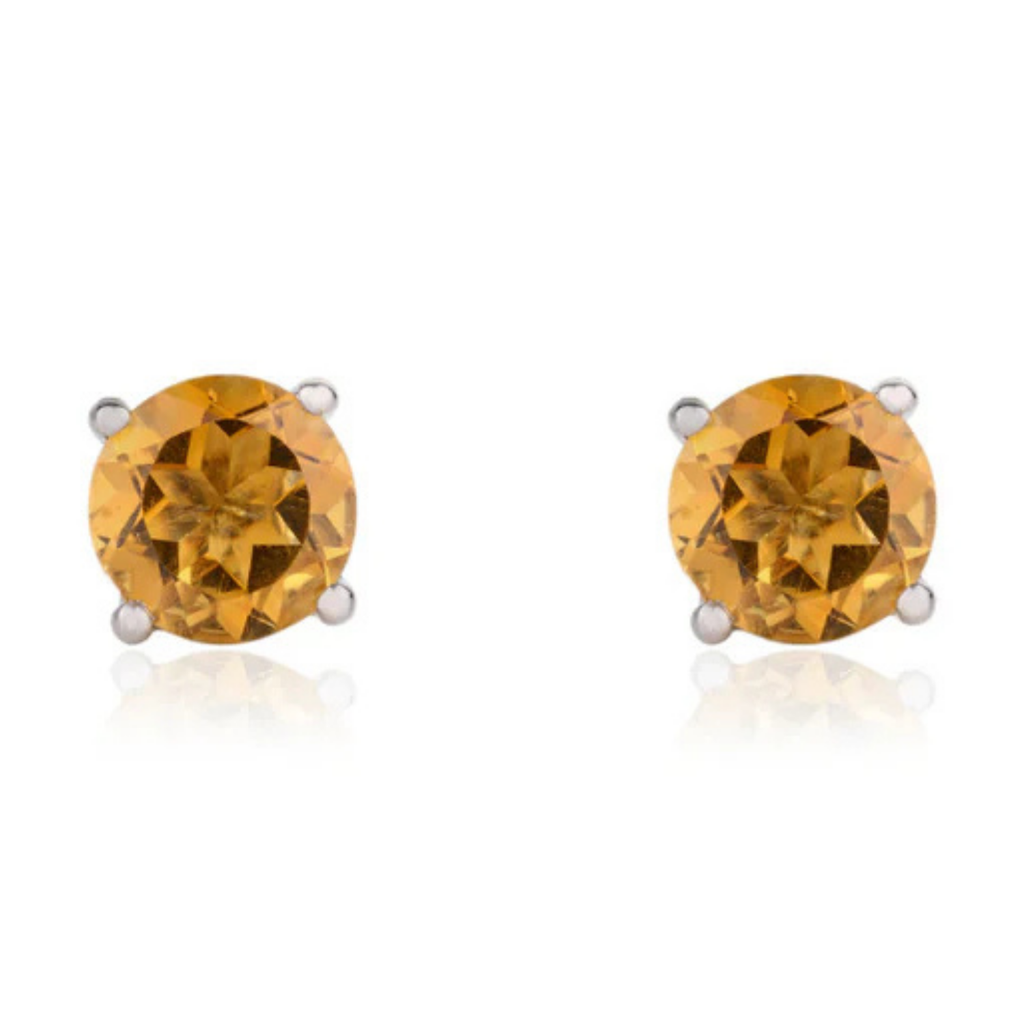 14k Gold Citrine Studs Image