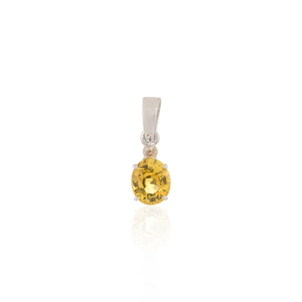 18K White Gold Yellow Sapphire Pendant Image