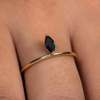 14K Gold Single Floating Sapphire Ring Thumbnail