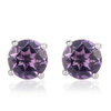 14k Gold Round Amethyst Studs Thumbnail