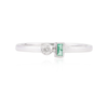 14K Gold Emerald Diamond Toi Et Moi Ring Thumbnail