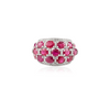 18K White Gold Ruby Diamond Dome Ring Thumbnail