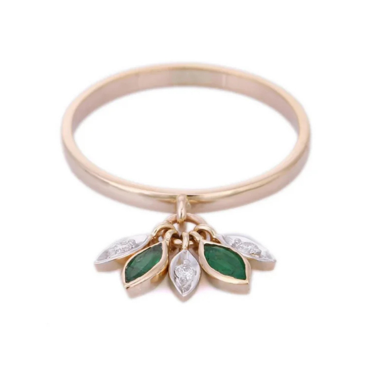 14K Yellow Gold Emerald Ring