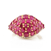 18K Solid Yellow Gold Ruby Cluster Ring Thumbnail