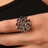 18K Gold Tanzanite And Diamond Cluster Ring Thumbnail