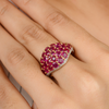 18K Solid Yellow Gold Ruby Cluster Ring Thumbnail