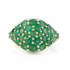 18K Solid Yellow Gold Emerald Cluster Ring Thumbnail