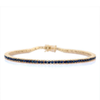 14K Solid Gold Blue Sapphire Tennis Bracelet Thumbnail