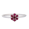 14K White Gold Floral Ruby Ring Thumbnail