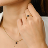 Yellow Gold Blue Sapphire Combo Jewelry Set Thumbnail