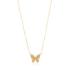 18K Yellow Gold Diamond Butterfly Pendant Necklace Thumbnail