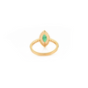 18K Solid Yellow Gold Marquise Emerald Ring Thumbnail