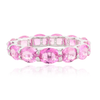 14K Solid White Gold Pink Sapphire Eternity Band Thumbnail