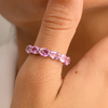 14K Solid White Gold Pink Sapphire Eternity Band Thumbnail