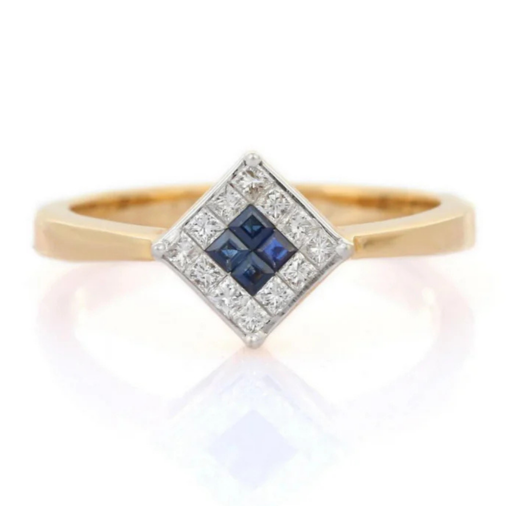 18K Yellow Gold Sapphire Ring Image