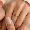 18k Genuine Ruby Diamond Engagement Ring Thumbnail