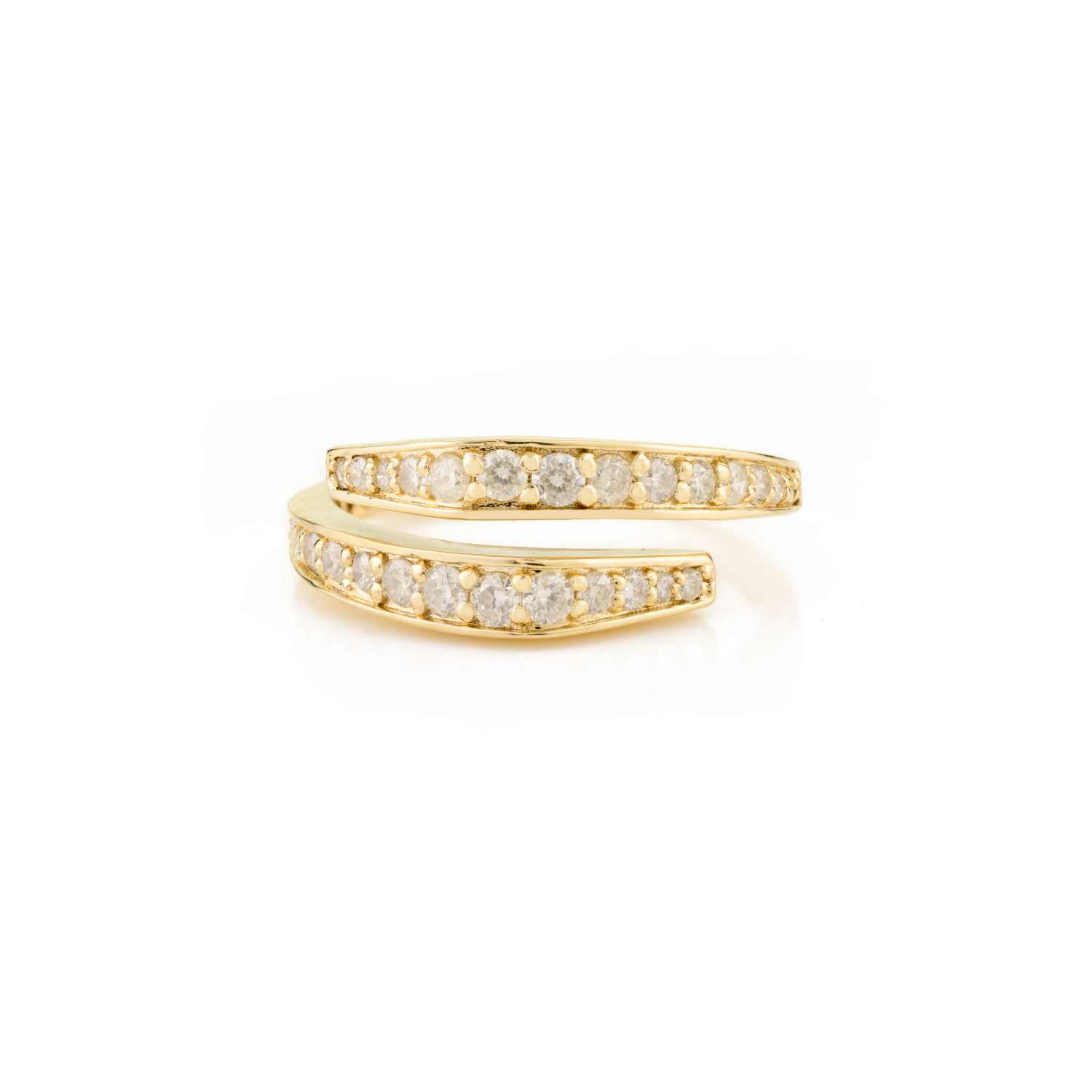 14K Natural Diamond Chunky Wrap Ring