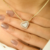 18K Solid Yellow Gold Heart Diamond Pendant Thumbnail