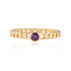 14K Gold Amethyst Dainty Chain Ring Thumbnail