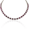 18K Gold Ruby Diamond Tennis Necklace Thumbnail