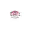 18K White Gold Ruby Diamond Dome Ring Thumbnail