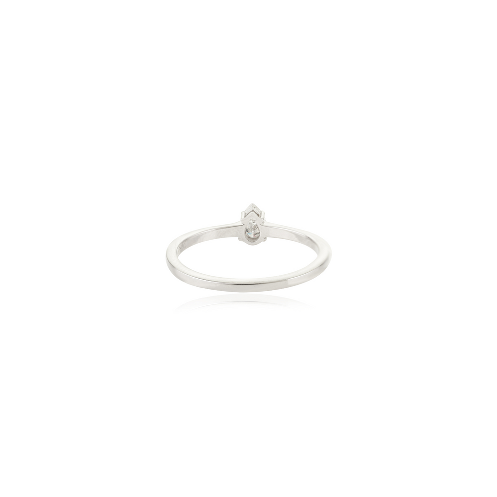 Certified Pear‑Cut Natural Diamond Solitaire Ring in 14K Image